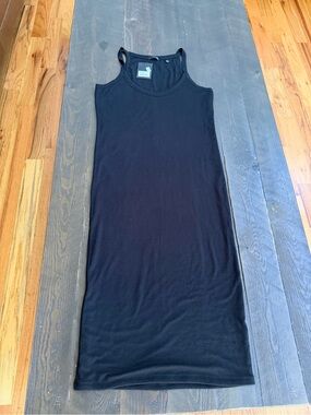 ATM Anthony Thomas Melillo Black Ribbed Tank Dress